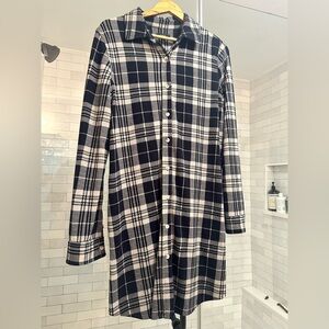 Quince Stretch Sweater Fleece Shirt Dress Size L